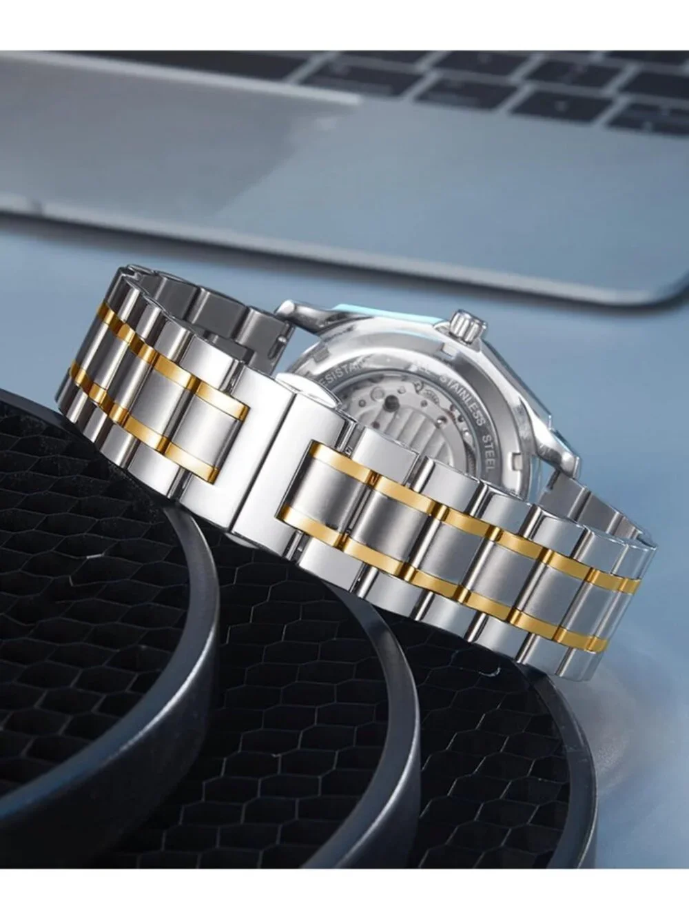 Adjustable Stainless Steel Watch Band 12mm-24mm, Metal Link Bracelet for Men